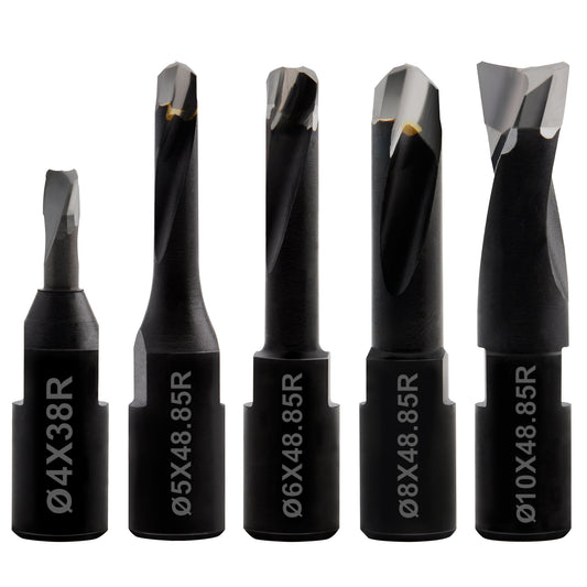 Solid Carbide Bit for Domino Jointing Machines Cutter Set Includes 5 Solid Carbide Bits with Diameters of 4mm,5mm,6mm,8mm and 10mm
