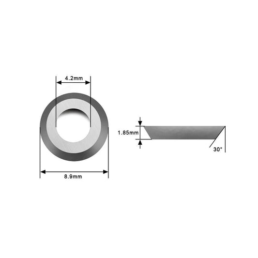 Ci5 NR Woodturning Negative Rake 8.9mm Round Carbide Cutter for EWT Finishers Hollowers, 10Pcs