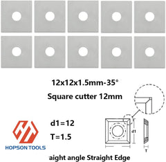 HopsonTools Woodturning Carbide Insert Cutter 12×12×1.5mm-35° Square Shape