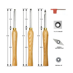 Woodturning Mini Size Carbide Lathe Tool Set Of 3