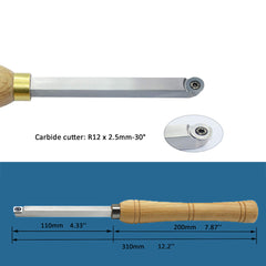 Woodturning Carbide Lathe Tool Mini Size Finisher Round Tip Chisel for Wood Hobbyist or DIY or Carpenter.