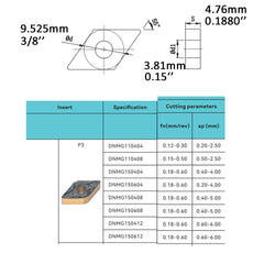 HOPSON TOOLS DNMG of CNC Carbide Inserts for Turning Steel Metal lathe Cutting Tools, 10 PCS.