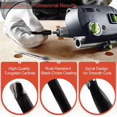 Solid Carbide Bit for Domino Jointing Machines Cutter Set Includes 5 Solid Carbide Bits with Diameters of 4mm,5mm,6mm,8mm and 10mm